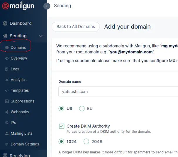 Add domain